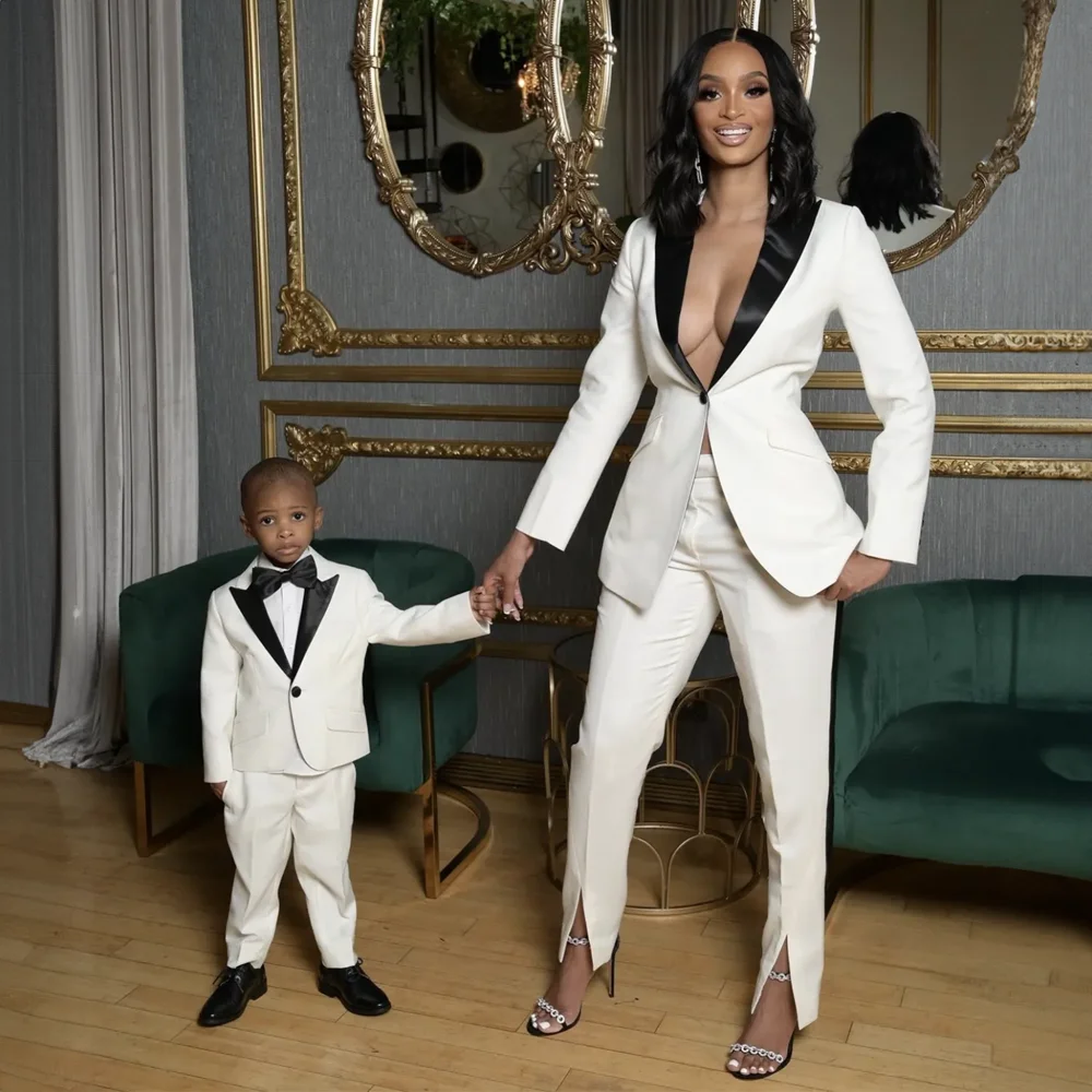 Women's Formal 2-Piece Suit Set, Gun Lapel, Jacket, Pants, Wedding, Mom Dress, Slim Fit, Pants Set, Party Blazer, White
Women's Formal 2-Piece Suit Set, Gun Lapel, Jacket, Pants, Wedding, Mom Dress, Slim Fit, Pants Set, Party Blazer, White