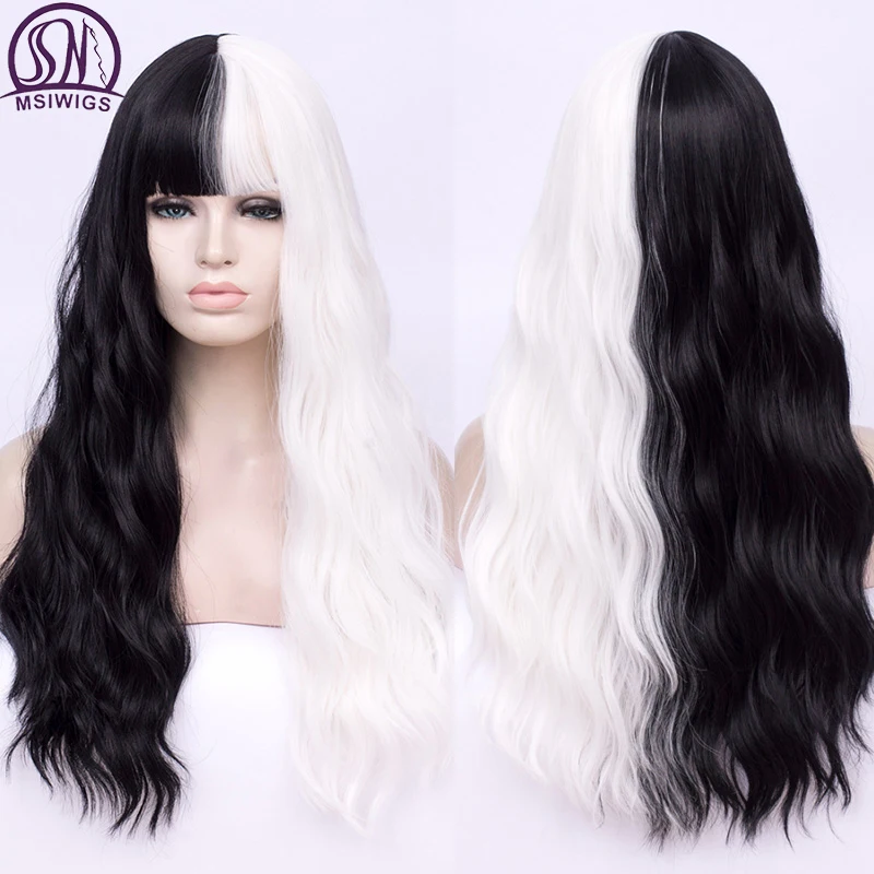 MSIWIGS Long Black and White Synthetic Cosplay Lolita Wigs with Bangs Two Tone Ombre Pink Red Hairpiece for Party
MSIWIGS Long Black and White Synthetic Cosplay Lolita Wigs with Bangs Two Tone Ombre Pink Red Hairpiece for Party