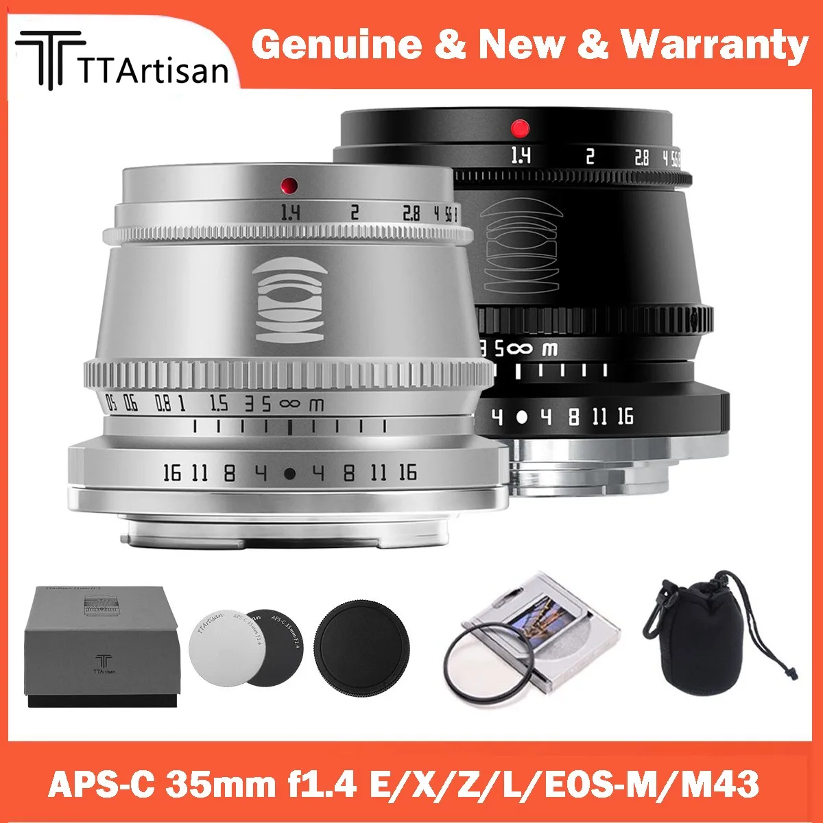 

TTArtisan 35mm F1.4 APS-C Prime Lens for Sony E Fujifilm XF Canon M Leica L Nikon Z Panasonic Olympus M43 Mount Camera Lens