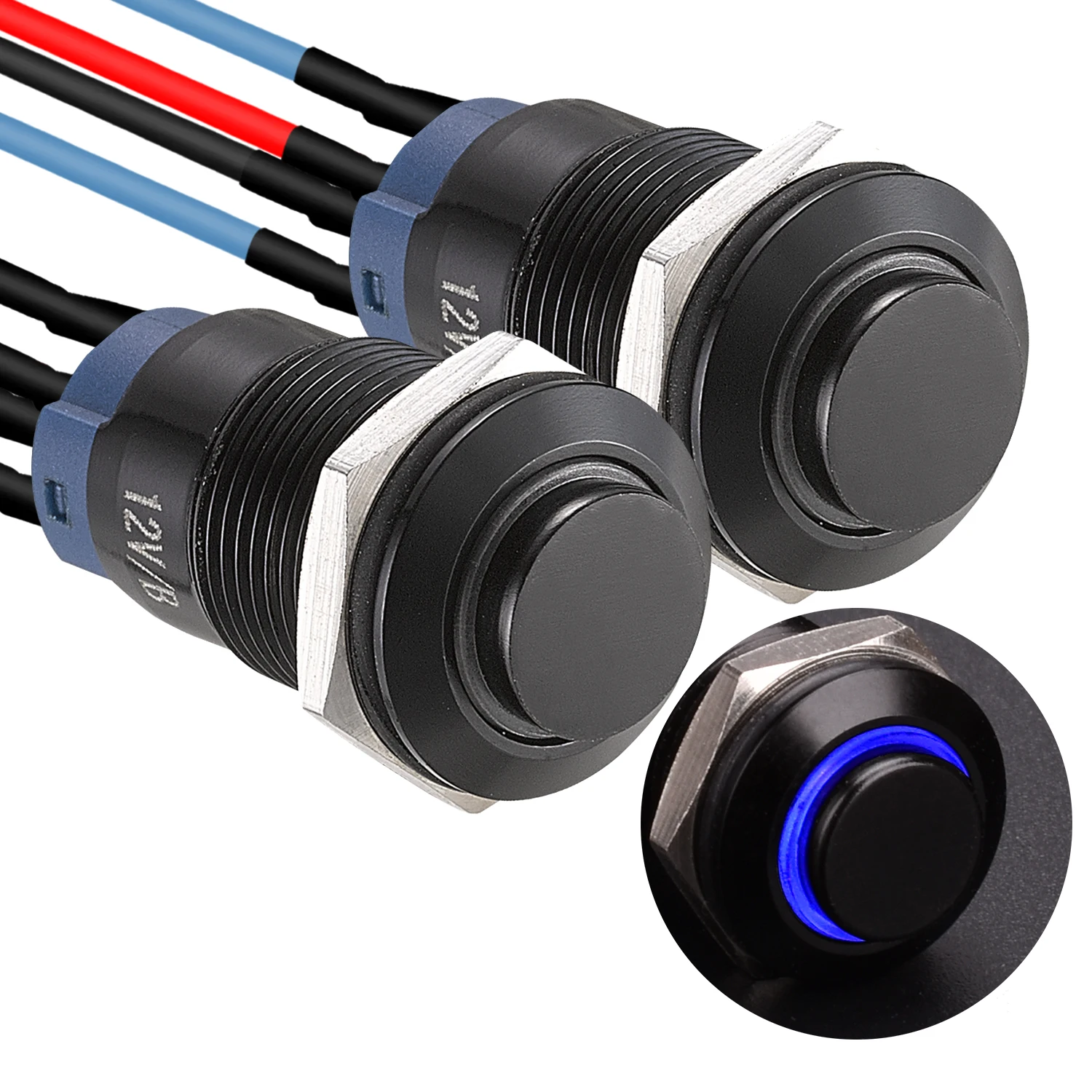12mm Latching Push Button Switch SPST Pre-Wired 150mm High Round Head Aluminium Alloy 1NO 1 Normally Open with Ring Led
12mm Latching Push Button Switch SPST Pre-Wired 150mm High Round Head Aluminium Alloy 1NO 1 Normally Open with Ring Led