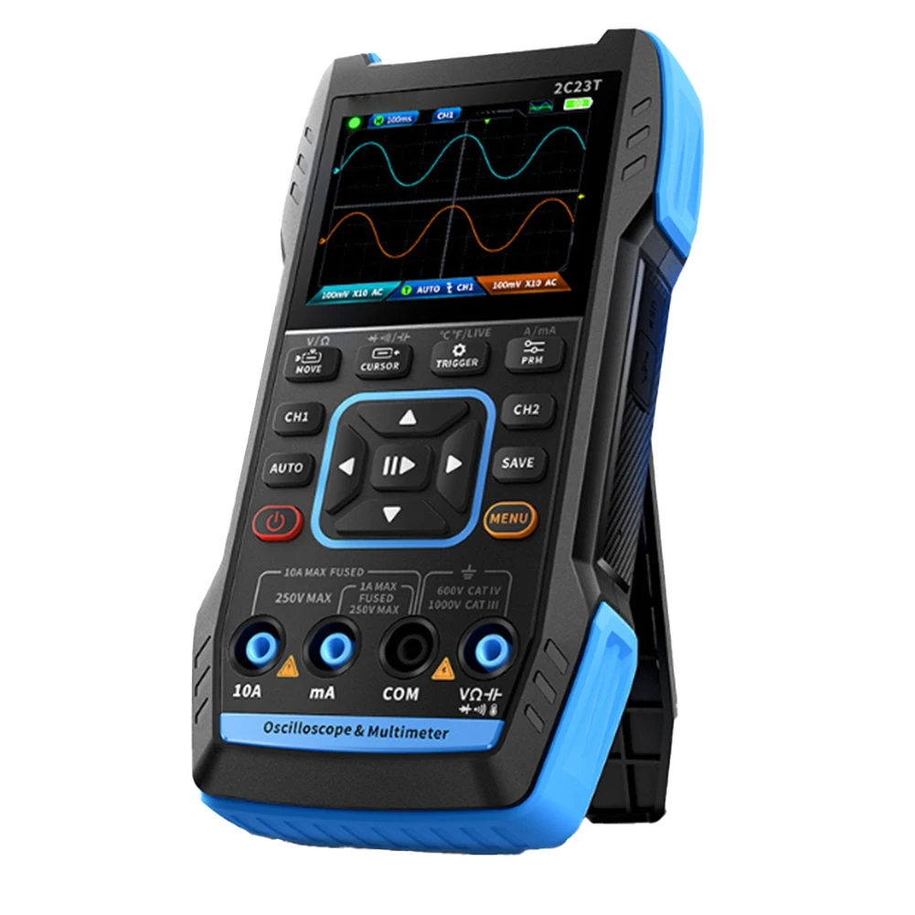 Handheld Dual Channel Oscilloscope Multimeter Signal Generator Four Digit Integer Measurement Voltage Current Capacitance
Handheld Dual Channel Oscilloscope Multimeter Signal Generator Four Digit Integer Measurement Voltage Current Capacitance