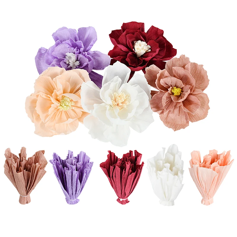 5Pcs/lot 25cm Large Rose Easy Handmade Crepe Paper Flowers DIY Wedding Artificial Flower Decor Birthday Party Home Decorations
5Pcs/lot 25cm Large Rose Easy Handmade Crepe Paper Flowers DIY Wedding Artificial Flower Decor Birthday Party Home Decorations