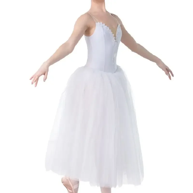 

Ballet Tutu Skirt Professional Dance Dress Long White Tutus For Adult Ballet Costumes