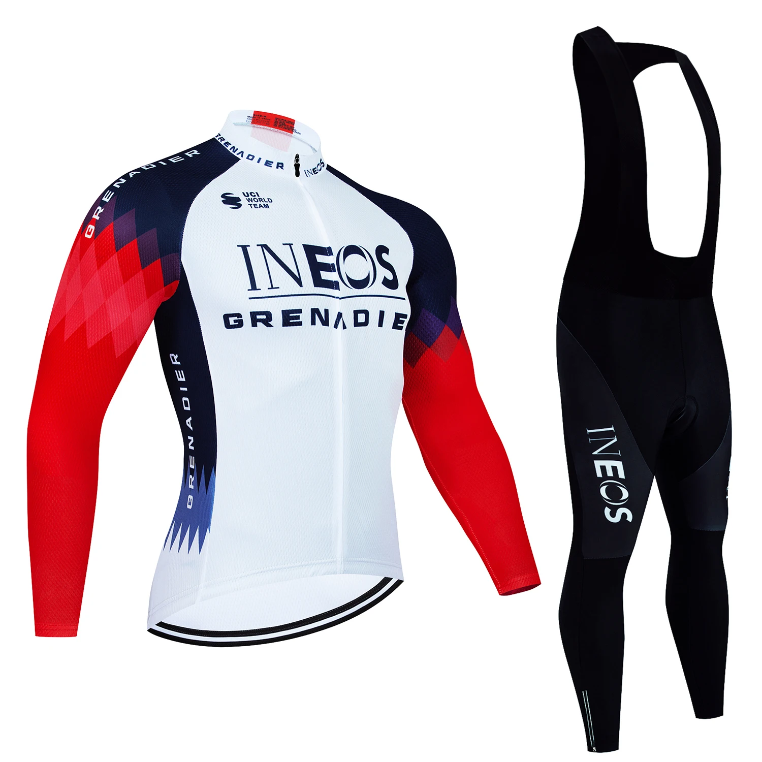 

INEOS Men's Cycling Jersey Set Long Suit Triathlon Sleeve Pants Road Bike Clothing Equipment Man Bib Autumn Jumper Uniform Wear