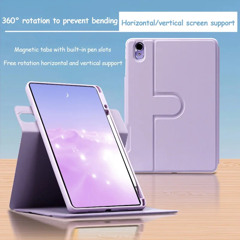 

For OPPO Pad Air 10.36 11 Pad 2 11.61 360° Rotation Smart Case With Pencil Holder Smart Auto Sleep Wake Clear PC Acrylic Case
