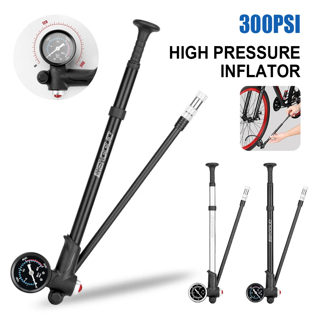 Portable 300PSI Bicycle Air Pump High Pressure Bike Tire Air Inflator Pump with Lever and Gauge for Front Rear Suspension Bike
Portable 300PSI Bicycle Air Pump High Pressure Bike Tire Air Inflator Pump with Lever and Gauge for Front Rear Suspension Bike