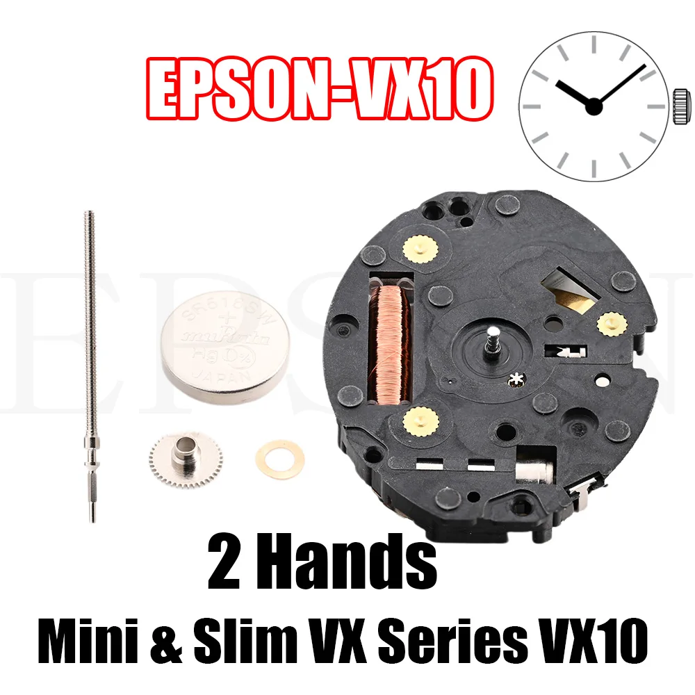 VX10 Movement Japan Genuine Quartz Movement epson MINI & SLIM Series VX10A Quartz Movement Size: 6 3/4 x 8''' Three Hands
VX10 Movement Japan Genuine Quartz Movement epson MINI & SLIM Series VX10A Quartz Movement Size: 6 3/4 x 8''' Three Hands