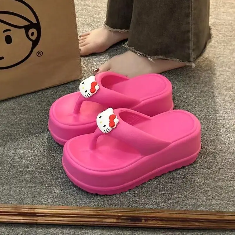 Модные шлепанцы Hello Kittys из ЭВА на толстой подошве, розово-красные сандалии на платформе для девушек с увеличенной высотой
Модные шлепанцы Hello Kittys из ЭВА на толстой подошве, розово-красные сандалии на платформе для девушек с увеличенной высотой