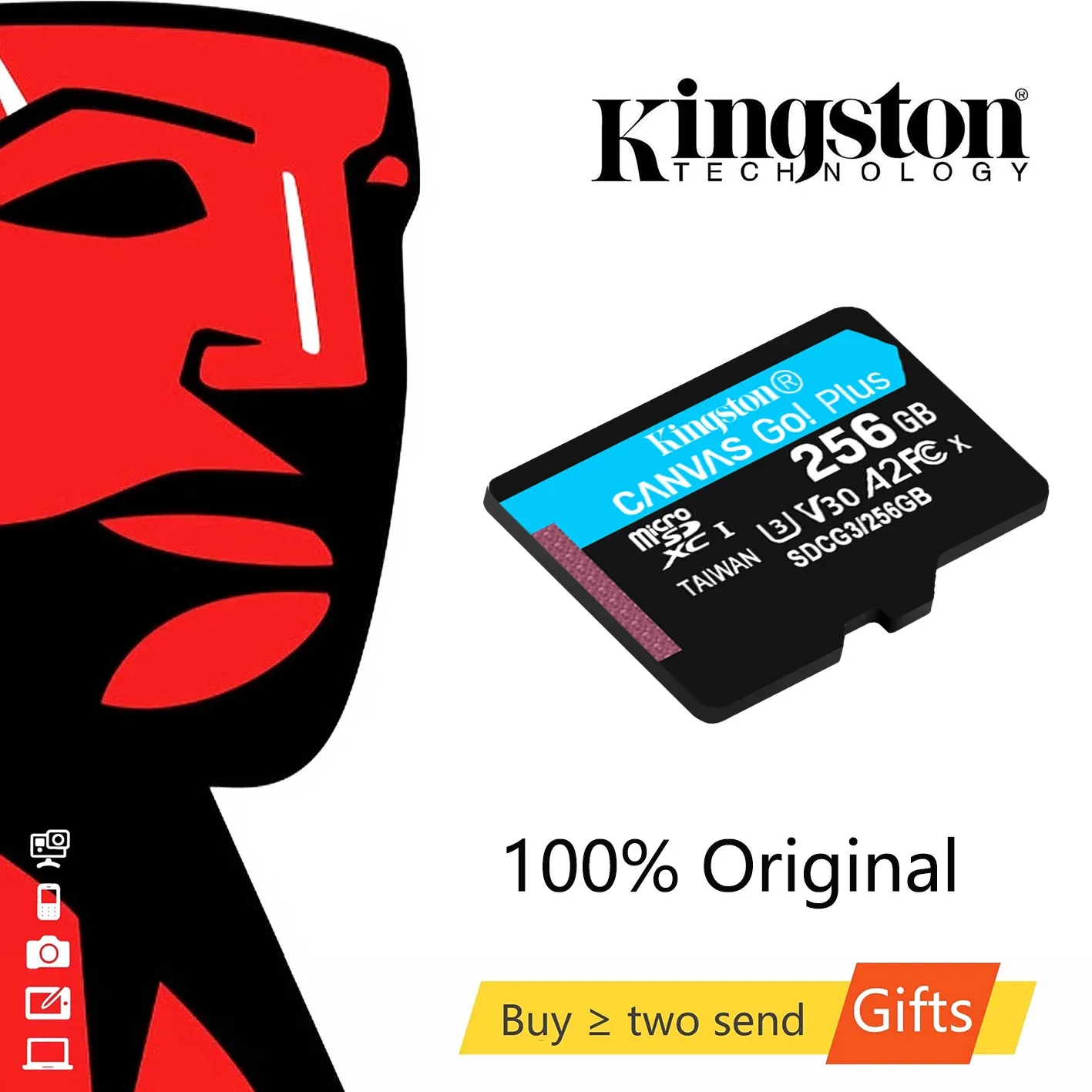 

Карты памяти Micro SD Kingston SDCG3 64 Гб 128 ГБ 256 ГБ V30 U3 TF флэш-карта C10 для смартфона до 170 Мб/с чтение