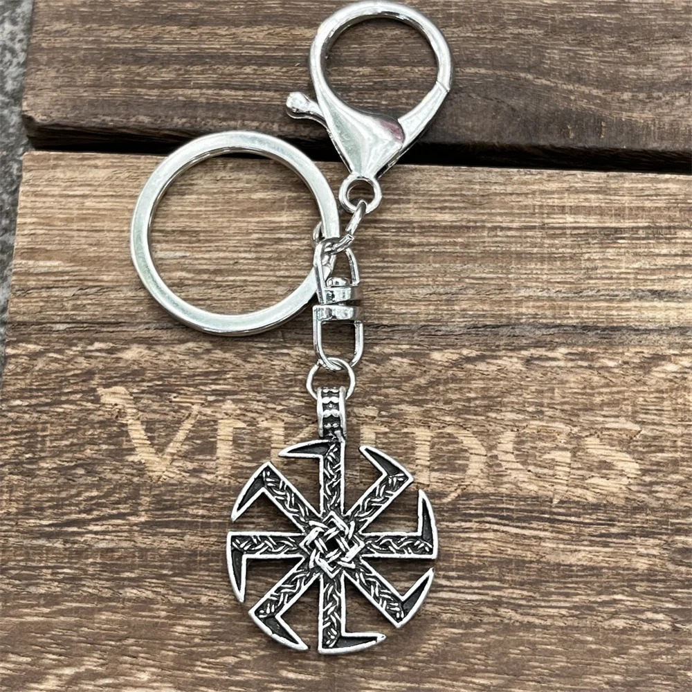 

Nostalgia Slavic Kolovrat Star Of Russia Symbol Pagan Talisman Amulet Viking Key Chains For Women Men Jewellery