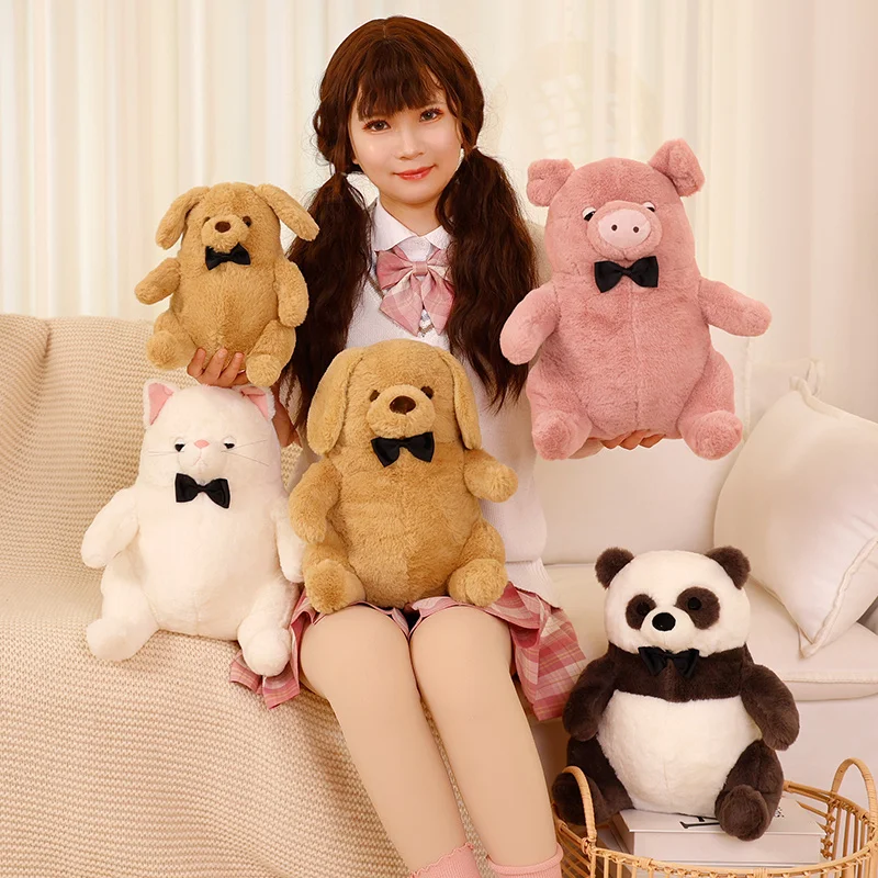 

Милая розовая свинка, панда, собака, кот, плюшевые игрушки, кавайные мягкие куклы-животные, мягкая плюшевая подушка для детей, подарок на день рождения для девочек, 25/35 см