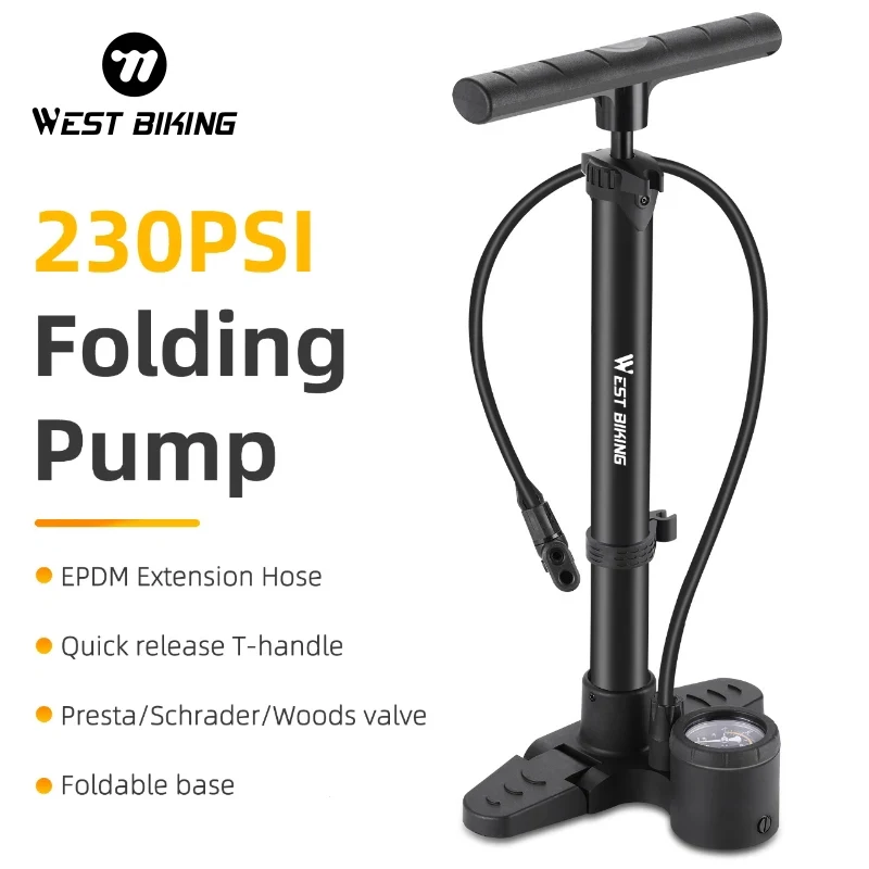WEST BIKING Bicycle Folding Pump 230PSI Portable Aluminum Alloy Schrader Presta Valve Inflator For MTB Bike Motorcycle Bike Pump
WEST BIKING Bicycle Folding Pump 230PSI Portable Aluminum Alloy Schrader Presta Valve Inflator For MTB Bike Motorcycle Bike Pump
