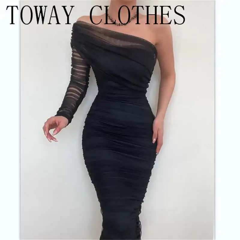 Dress For Women Summer Sheer Mesh One Shoulder Ruched Mini Sexy Party Midi Dresses
Dress For Women Summer Sheer Mesh One Shoulder Ruched Mini Sexy Party Midi Dresses