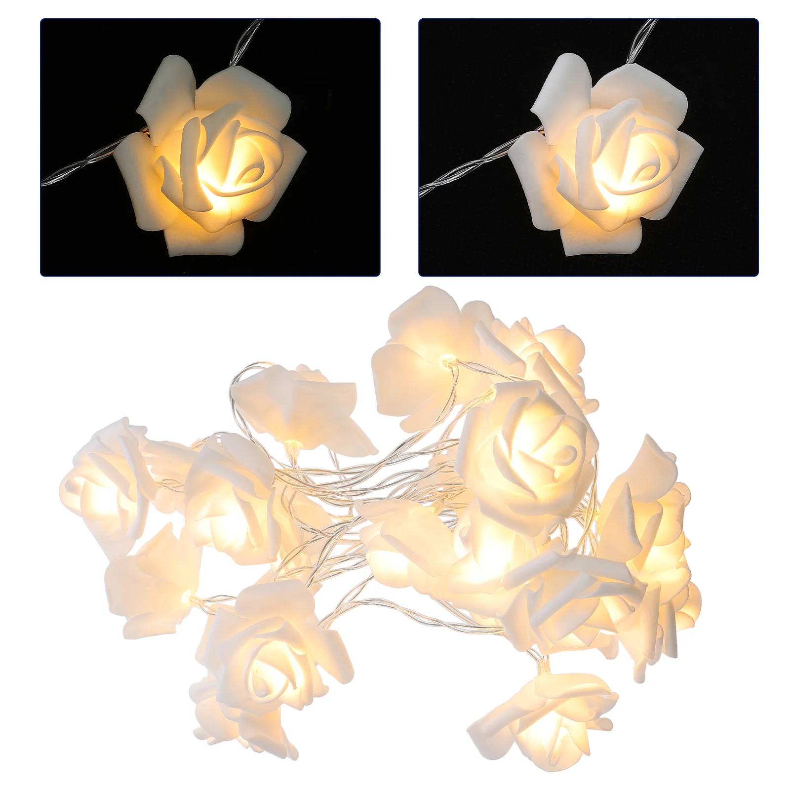 Rose Flower String Lights 20 LEDs Artificial Flower Garland LED Solar String Light For Home Wedding Party White
Rose Flower String Lights 20 LEDs Artificial Flower Garland LED Solar String Light For Home Wedding Party White