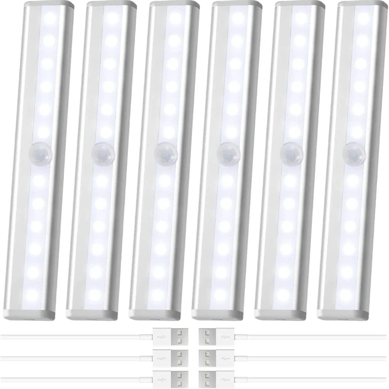 

Light LED Induction Motion Sensor Closet Night Light Kitchen Wardrobe Charging Wall Light Magnetic Suction Strip Cabinet Light