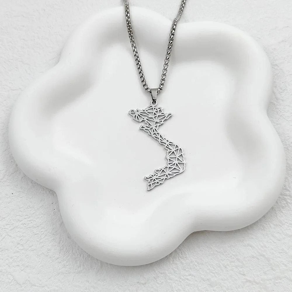 Vietnam Map Pendant with Unique Design Men's Women Necklaces European Style Classic Hollow Out Necklaces Stainless Steel Jewelry
Vietnam Map Pendant with Unique Design Men's Women Necklaces European Style Classic Hollow Out Necklaces Stainless Steel Jewelry