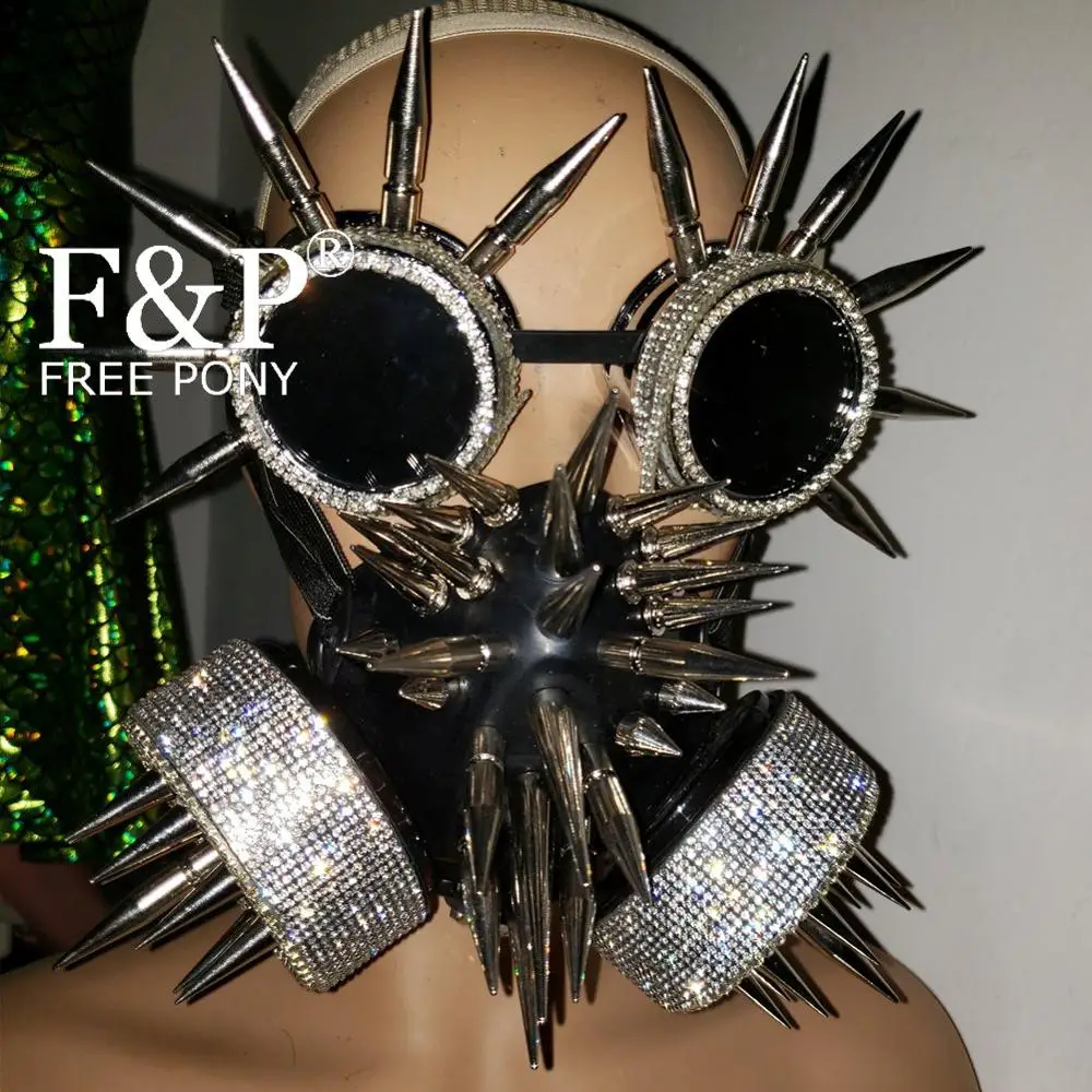 Burning Man Festival Holographic Rhinestone Spike Steampunk Mask Goggles Drag Queen Costume Gogo Dancer Accessories
Burning Man Festival Holographic Rhinestone Spike Steampunk Mask Goggles Drag Queen Costume Gogo Dancer Accessories