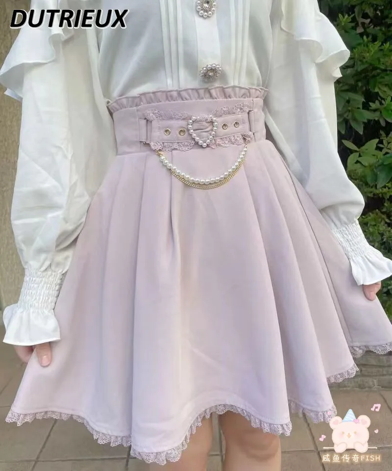 Rojita Spring and Autumn High Waist Kawaii Girls Short Skirt Love Pearl Chain Mine Series Mass-Produced Sweet Cute A-line Skirt
Rojita Spring and Autumn High Waist Kawaii Girls Short Skirt Love Pearl Chain Mine Series Mass-Produced Sweet Cute A-line Skirt