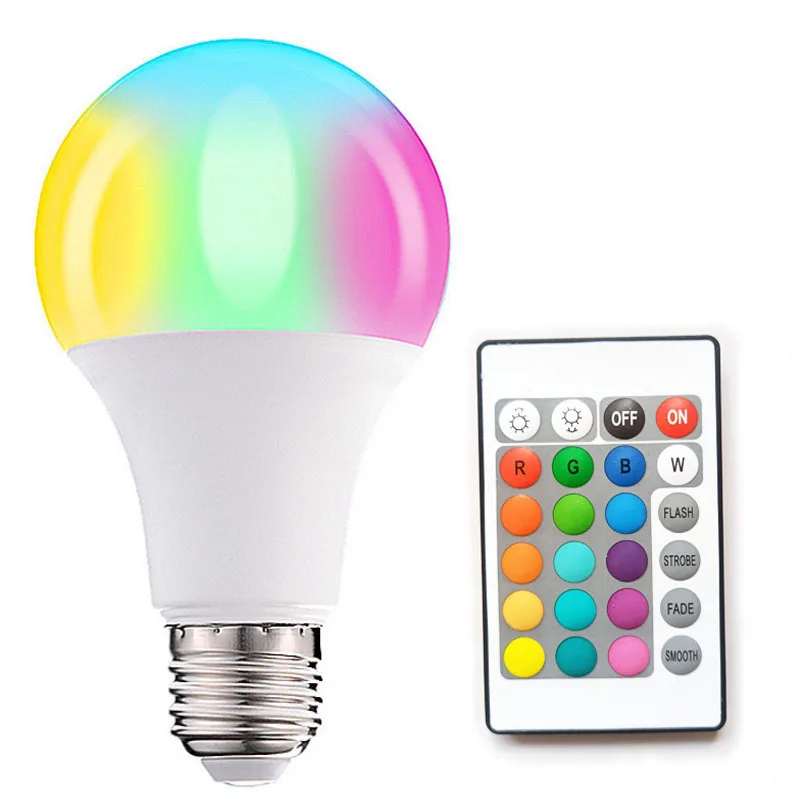 

220V E27 RGB LED Bulb Light 5W 10W 15W 20W RGBWW Light 230V LED Lampada Changeable Colorful RGBW LED Lamp With IR Remote Control
