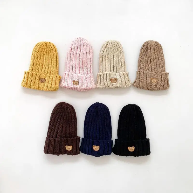 Cute Toddler Kids Knitting Hat Candy Color Bear Embroidery Autumn Winter Beanie Boys Girls Knitted Warm Caps 11 Colors
Cute Toddler Kids Knitting Hat Candy Color Bear Embroidery Autumn Winter Beanie Boys Girls Knitted Warm Caps 11 Colors