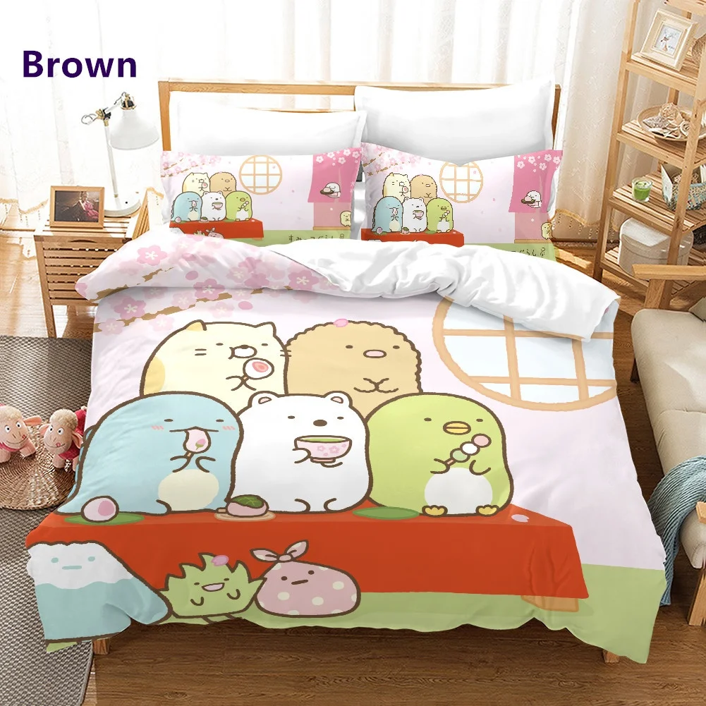 

Милый всесезонный Комплект постельного белья Sumikko Gurashi из 3 предметов комплект одеял для кровати пододеяльник двуспальный чехол одеяло домашний текстиль
