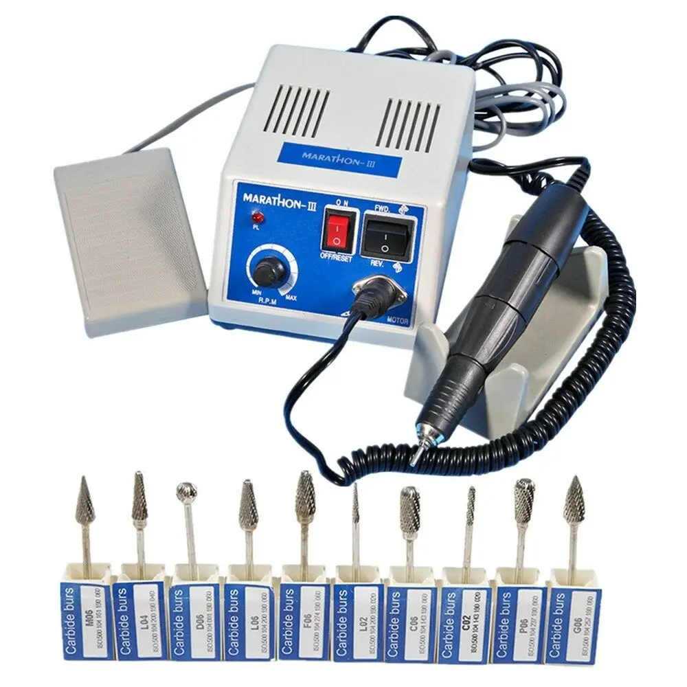 Dental Lab Marathon Electric Micromotor Polish Machine N3+35K RPM Handpiece+10pcs Bur Drills
Dental Lab Marathon Electric Micromotor Polish Machine N3+35K RPM Handpiece+10pcs Bur Drills