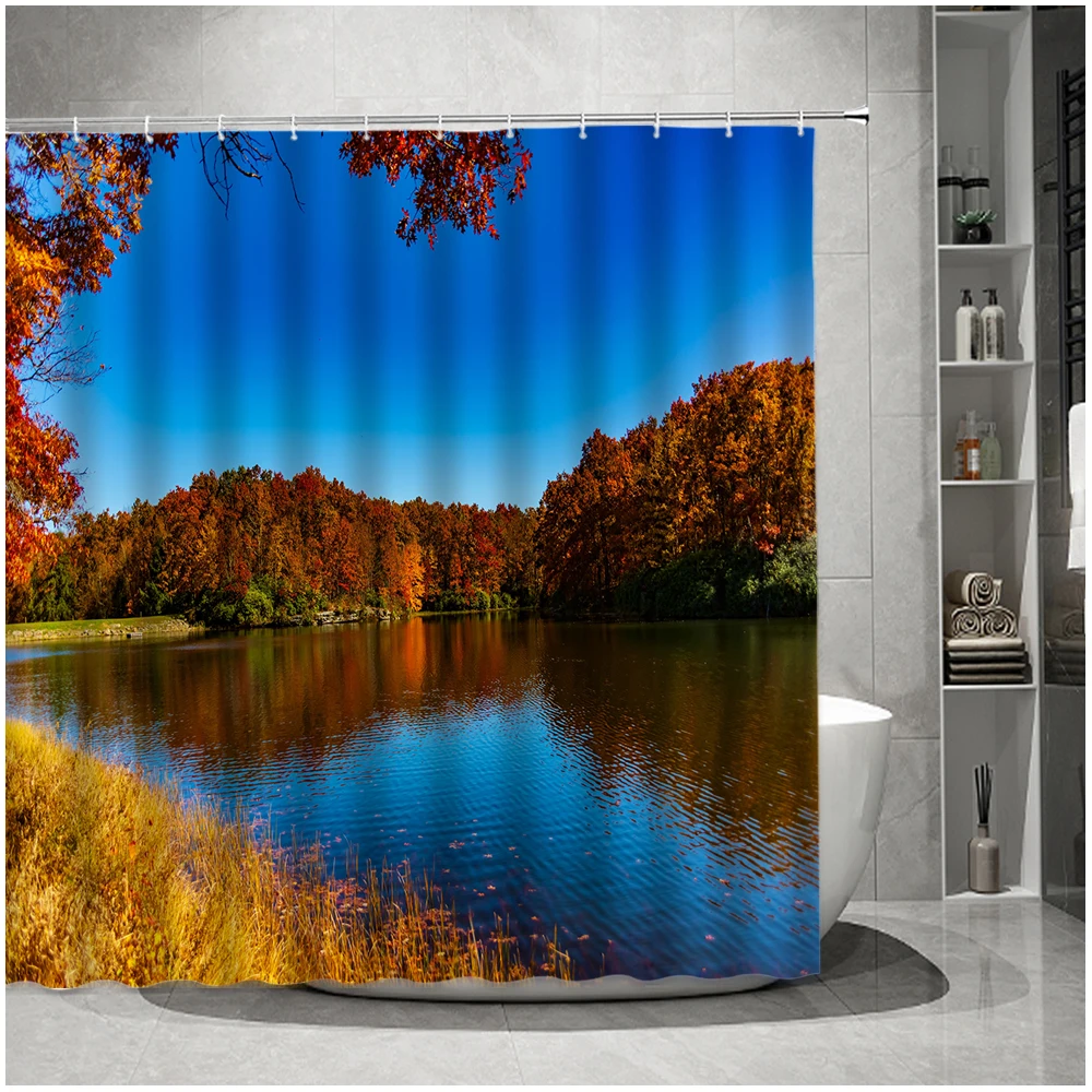 Mountains Lake Maple Tree Landscape Shower Curtain Tropical Rainforest Autumn Nature Scenery Fabric Bath Curtains Bathroom Decor
Mountains Lake Maple Tree Landscape Shower Curtain Tropical Rainforest Autumn Nature Scenery Fabric Bath Curtains Bathroom Decor