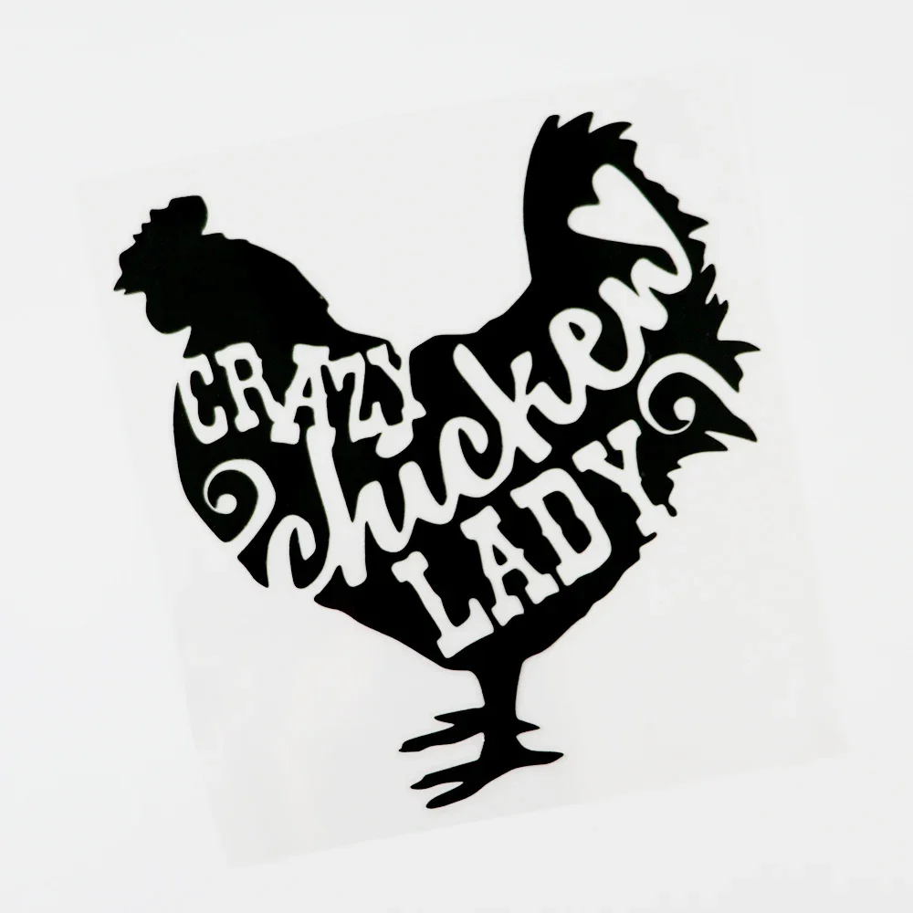 

Car Sticker Funny Crazy Chicken Ladies Vinyl Car Sticker Decal Waterproof Sunscreen PVC 15CM