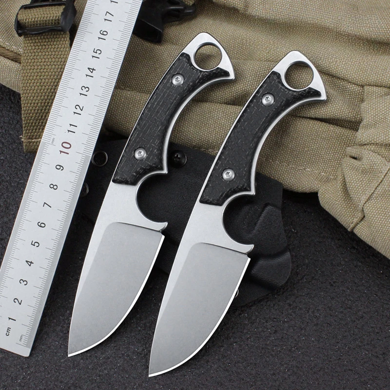

High Hardness GT0181 Outdoor Camping Fixed Knife Portable D2 Blade Flax Fiber Handle with K-Sheath Utility Fruit Knives Tools