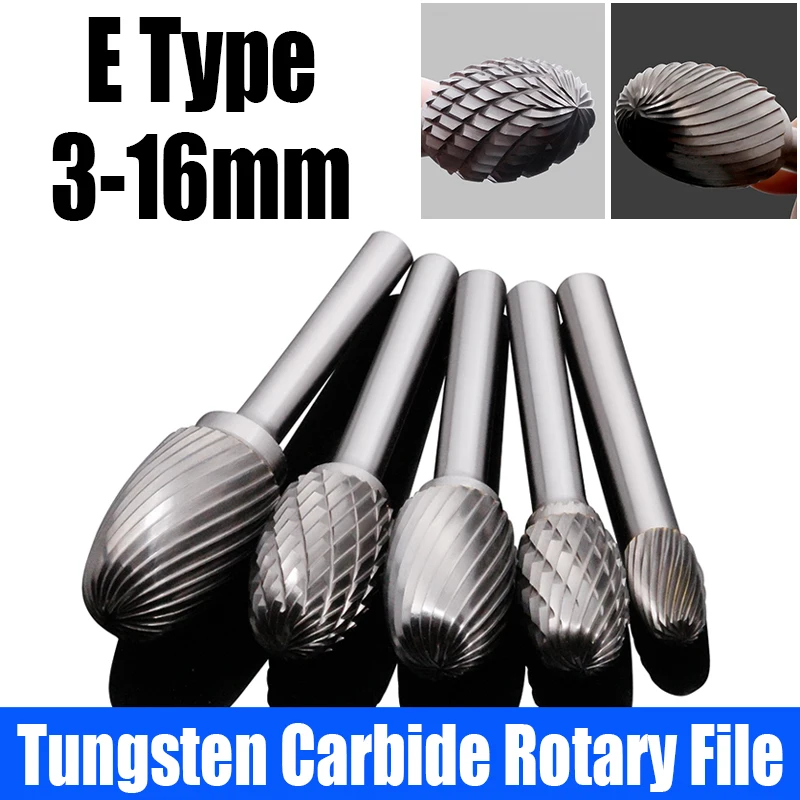 1PCS 3mm-16mm Carbide Rotary File Tungsten Steel Grinding Head E Type Single/Double Groove Milling Cutter For Engraving/Grinding
1PCS 3mm-16mm Carbide Rotary File Tungsten Steel Grinding Head E Type Single/Double Groove Milling Cutter For Engraving/Grinding