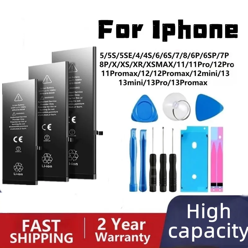 High Capacity Rechargeable Battery For Apple iPhone X Xs XR 11 11 Pro Max SE2 6 6S 7 8PLUS Original Batteries
High Capacity Rechargeable Battery For Apple iPhone X Xs XR 11 11 Pro Max SE2 6 6S 7 8PLUS Original Batteries