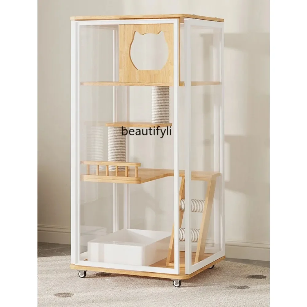 Panoramic glass cat villa fully transparent solid wood does not take up space cat house household small apartment cat cage nest
Panoramic glass cat villa fully transparent solid wood does not take up space cat house household small apartment cat cage nest