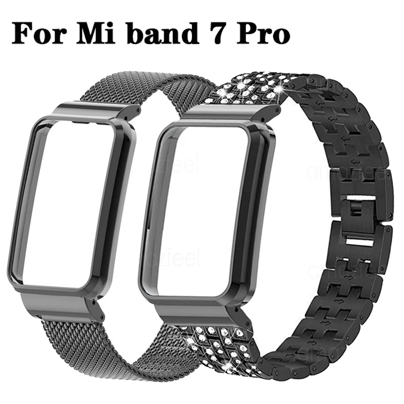 Strap For Xiaomi Mi Band 7 Pro Metal Stainless Steel Bracelet Correa For Mi Band 7 Pro SmartWatch Replacement Diamond Wristband
Strap For Xiaomi Mi Band 7 Pro Metal Stainless Steel Bracelet Correa For Mi Band 7 Pro SmartWatch Replacement Diamond Wristband