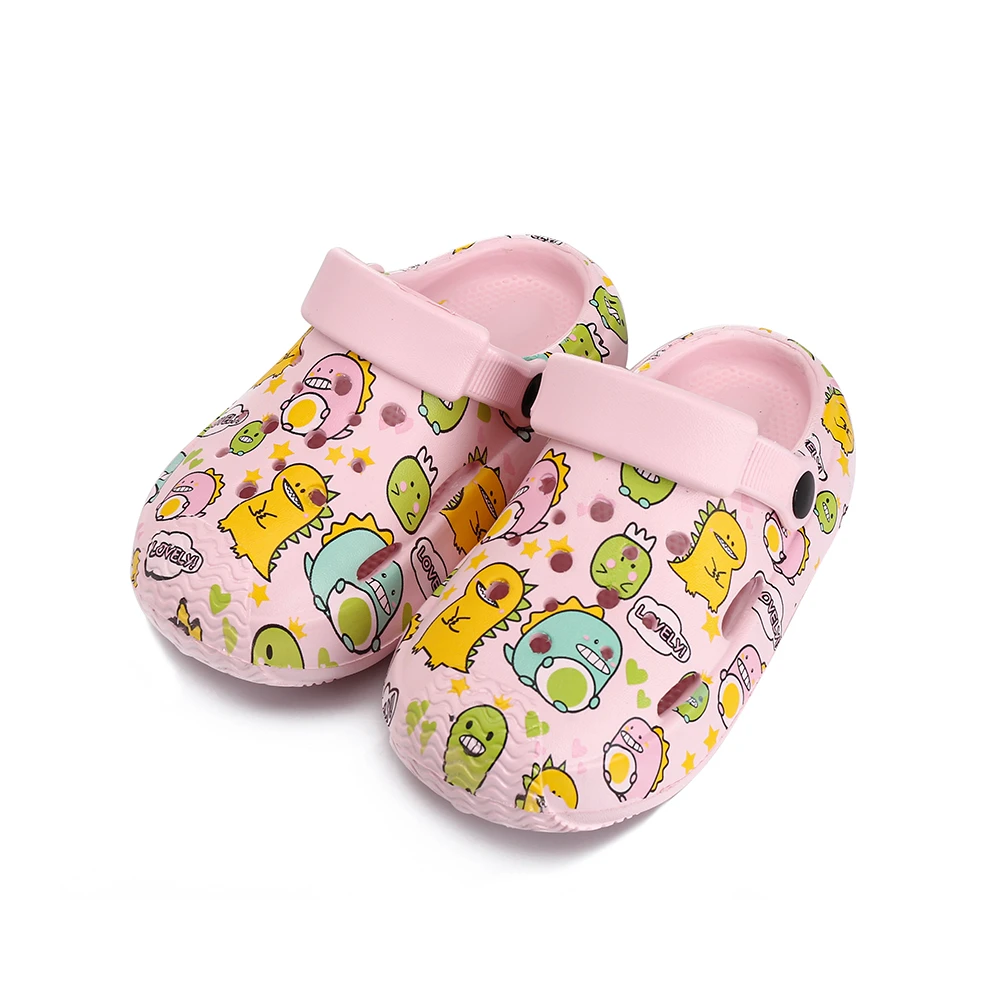 

Summer Children Slippers Cute Cartoon Print Hole Shoes Soft Anti-Slip Slippers Sandal for Boy Girl Fashion Beach Flip Flop