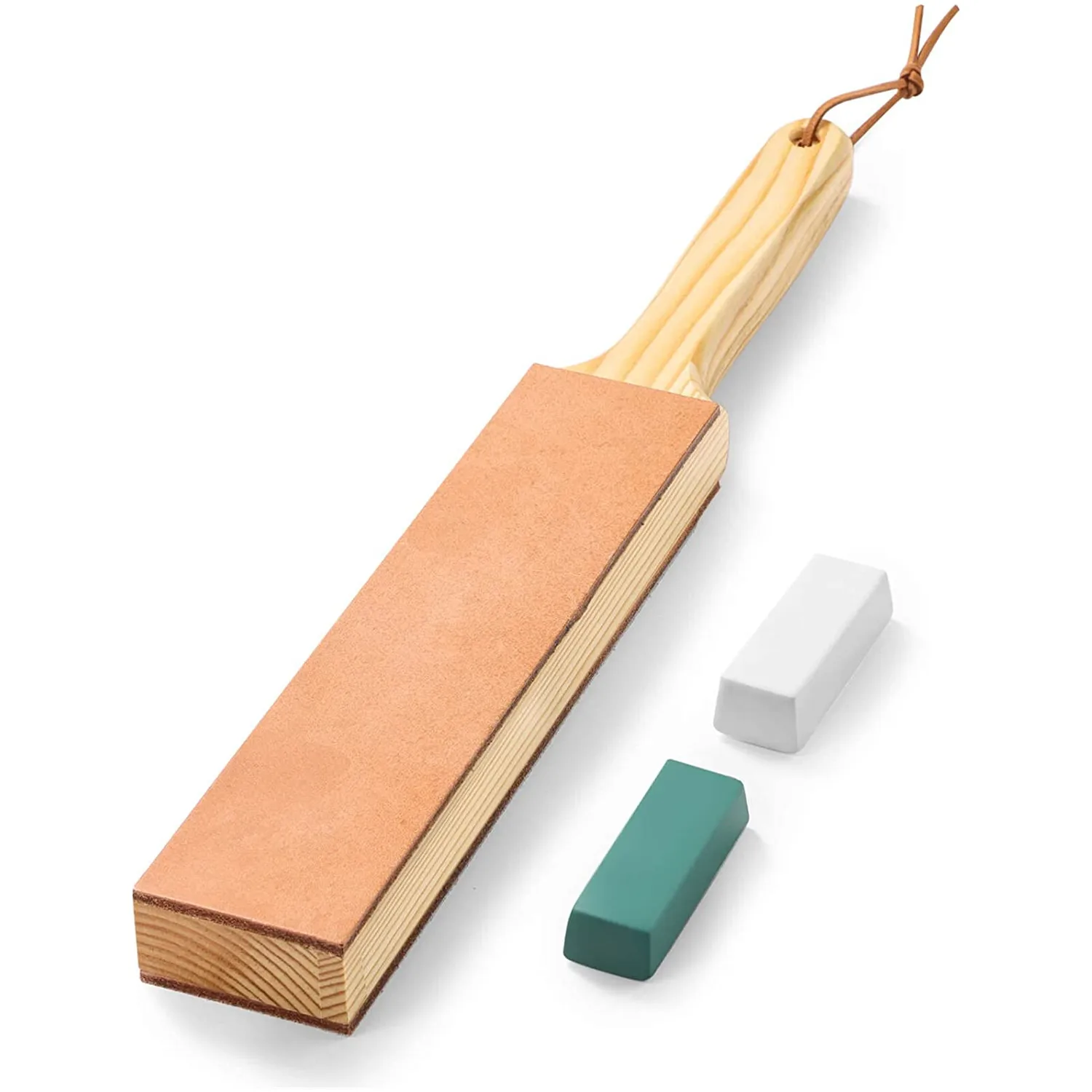 Double Side Leather Strop Stropping Block Kit with Polishing Compound for Knife Sharpening Honing Knives Woodworking Chisels Sup
Double Side Leather Strop Stropping Block Kit with Polishing Compound for Knife Sharpening Honing Knives Woodworking Chisels Sup