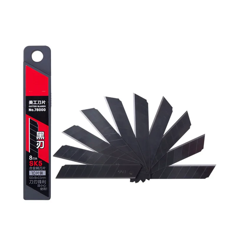 50/100PCS large size paper cutter art knife 18mm 8 blade 10 Piece single box large size art knife suitable for black blade
50/100PCS large size paper cutter art knife 18mm 8 blade 10 Piece single box large size art knife suitable for black blade