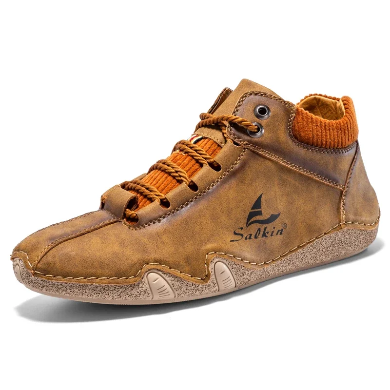 Classic British Style Men's Leather Boots Handmade Shoes Breathable Men Ankle Boots Outdoor Casual Boots New Roman Men Sneakers
Classic British Style Men's Leather Boots Handmade Shoes Breathable Men Ankle Boots Outdoor Casual Boots New Roman Men Sneakers