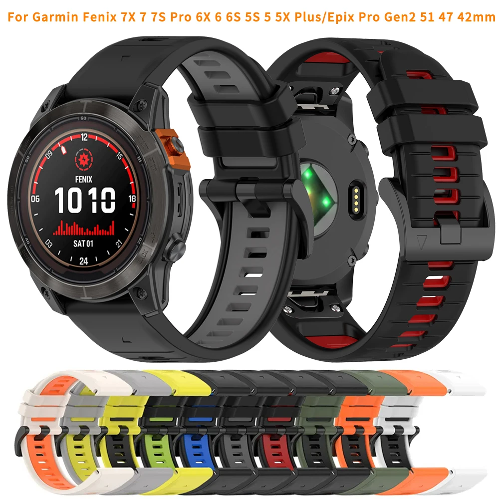 

Ремешок силиконовый для наручных часов Garmin Fenix 7X 7 7S Pro 6X 6 6S 5S 5 5X Plus/Epix Pro Gen2 51 47 42 мм