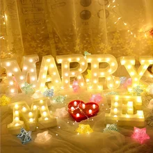 Decorative Letters Alphabet Letter LED Light Luminous Number Lamp Decoration Battery Night Lights Party Baby Bedroom Decoration 
Decorative Letters Alphabet Letter LED Light Luminous Number Lamp Decoration Battery Night Lights Party Baby Bedroom Decoration