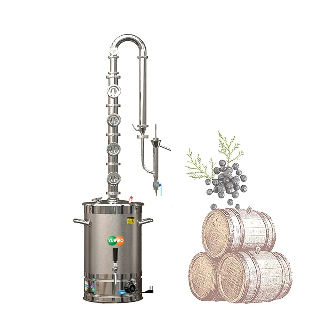 110V Electric 304 Stainless Steel Alcohol Distiller Flute Reflux Column Still with Sight Glasses Wine Making Kit for DIY Whisky
110V Electric 304 Stainless Steel Alcohol Distiller Flute Reflux Column Still with Sight Glasses Wine Making Kit for DIY Whisky