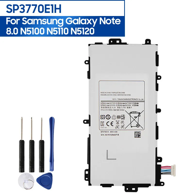 

Replacement Tablet Battery SP3770E1H For Samsung GALAXY Note 8.0 N5100 N5110 N5120 Rechargeable Battery 4600mAh