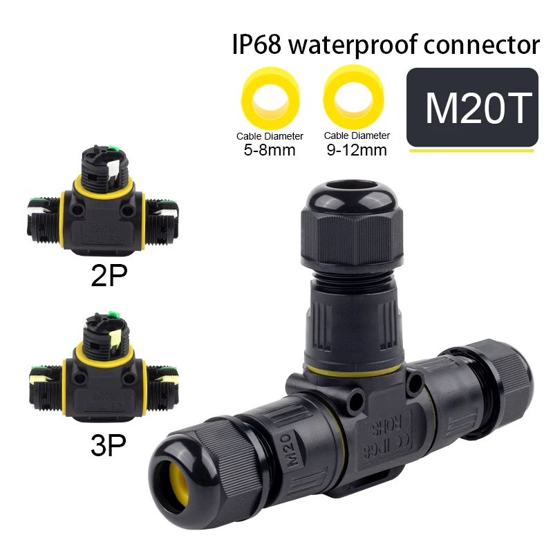 IP68 T Shape Outdoor Waterproof Connector 2/3Pin Wire Connectors Quick Push-in Terminals Connect Electric Junction Box
IP68 T Shape Outdoor Waterproof Connector 2/3Pin Wire Connectors Quick Push-in Terminals Connect Electric Junction Box