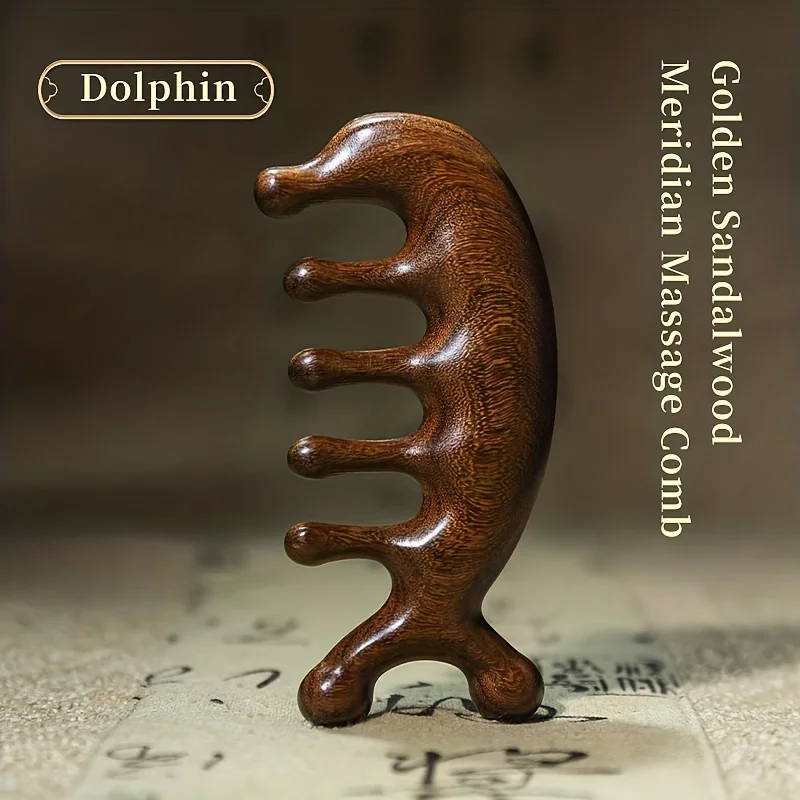 1pc Meridian Massage Comb Sandalwood Dolphin Head Shoulder Neck Massage Hair Comb With 5 Large Rounded Tooth
1pc Meridian Massage Comb Sandalwood Dolphin Head Shoulder Neck Massage Hair Comb With 5 Large Rounded Tooth