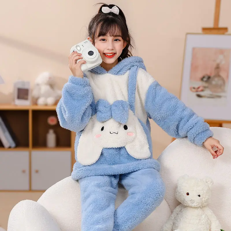 Hello Kittys Girl Pajamas Suit Sanrios Kuromi Autumn Winter Anime Thicken Kawaii Cartoon Child Coral Fleece Tracksuit Girl Gift
Hello Kittys Girl Pajamas Suit Sanrios Kuromi Autumn Winter Anime Thicken Kawaii Cartoon Child Coral Fleece Tracksuit Girl Gift