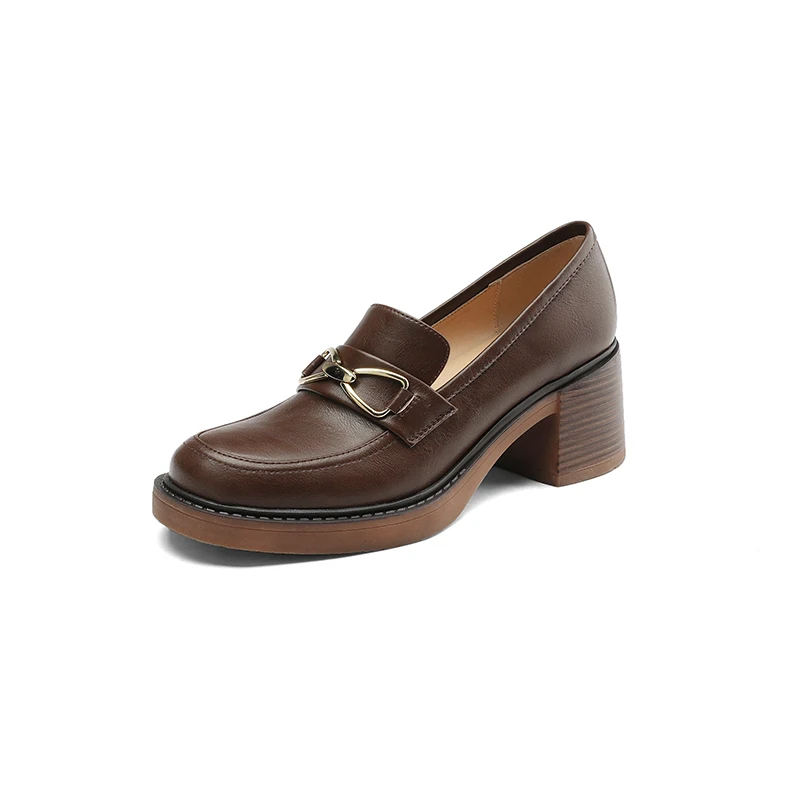 2023 Spring women pumps natural leather 22-24.5cm length cowhide+pigskin full leather round toe loafers Chunky high-heeled shoes 
2023 Spring women pumps natural leather 22-24.5cm length cowhide+pigskin full leather round toe loafers Chunky high-heeled shoes