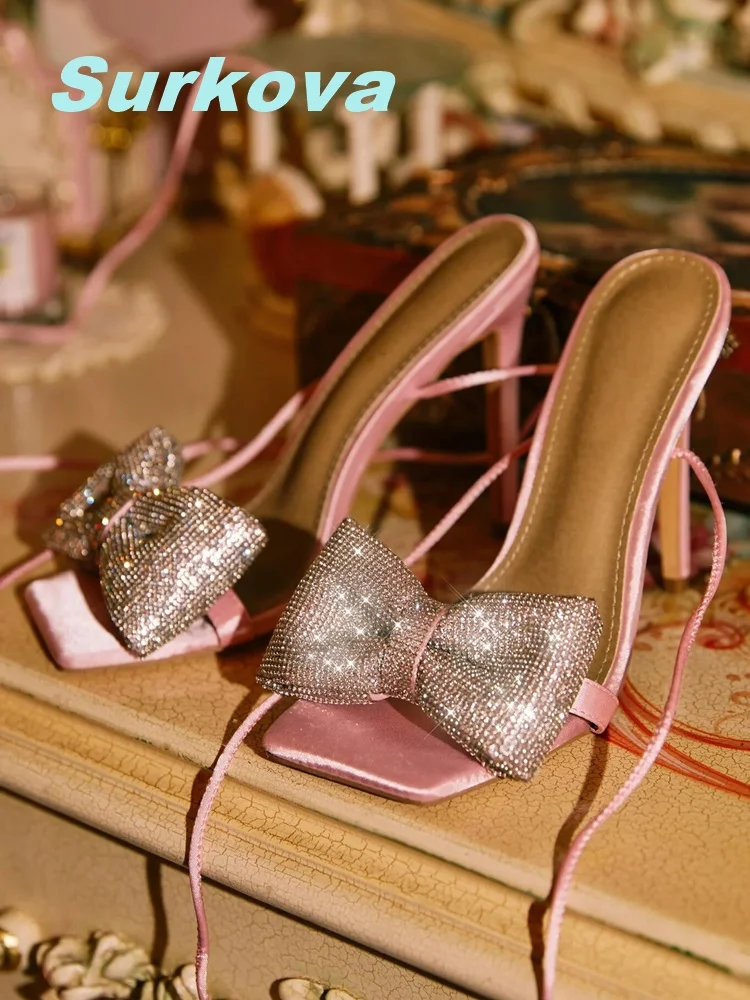 Pink Rhinestone Lace-Up Sandals Summer Solid Sexy Thin High Heel Square Toe Fashion Leisure Women Shoes Party Dress Stilettos
Pink Rhinestone Lace-Up Sandals Summer Solid Sexy Thin High Heel Square Toe Fashion Leisure Women Shoes Party Dress Stilettos