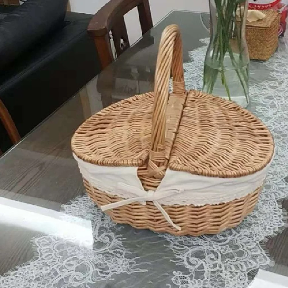 Storage Basket Wicker Basket Egg Gathering Picnic Fruit Bread Breakfast Basket with Lid Portable Outdoor Camping Storage
Storage Basket Wicker Basket Egg Gathering Picnic Fruit Bread Breakfast Basket with Lid Portable Outdoor Camping Storage