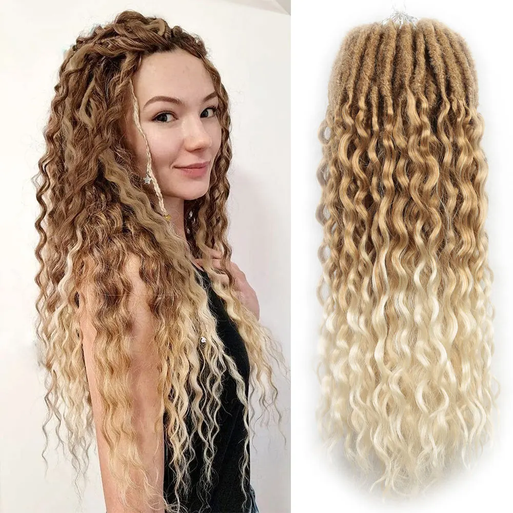 Golden Beauty Deep Wavy Goddess Locs 18 Inchs Synthetic Faux Locs Crochet Hair With Curly Ends New Locs Crochet Braids for Women
Golden Beauty Deep Wavy Goddess Locs 18 Inchs Synthetic Faux Locs Crochet Hair With Curly Ends New Locs Crochet Braids for Women