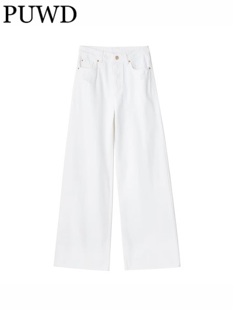 PUWD Women Fashion White Straight Denim Trousers 2023 Summer Vintage High Waist Zipper Fly Solid Color Female Chic Bottoms
PUWD Women Fashion White Straight Denim Trousers 2023 Summer Vintage High Waist Zipper Fly Solid Color Female Chic Bottoms