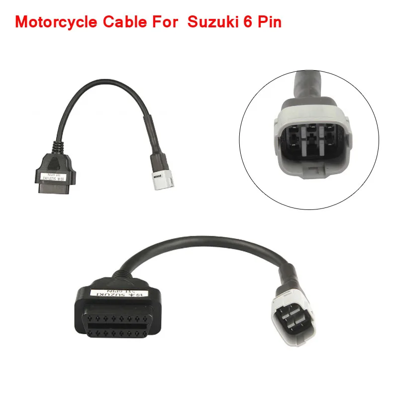 OBD Motorcycle Cable For Suzuki 6 Pin Plug Cable Diagnostic Cable 6Pin to OBD2 16 pin Adapter
OBD Motorcycle Cable For Suzuki 6 Pin Plug Cable Diagnostic Cable 6Pin to OBD2 16 pin Adapter